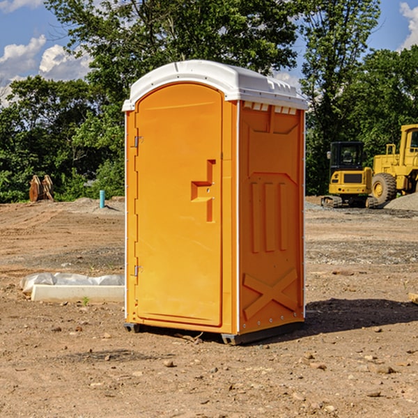 how often are the portable restrooms cleaned and serviced during a rental period in Columbia Illinois